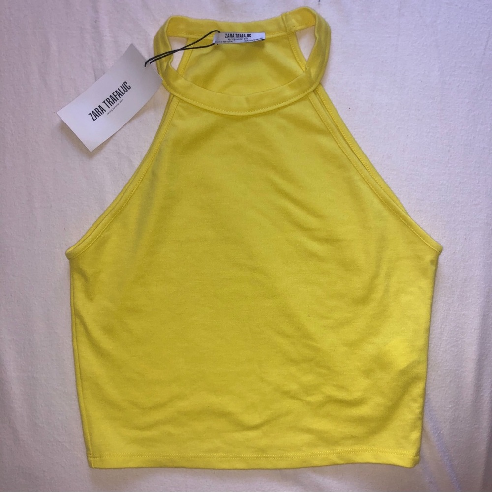 Zara Yellow Halter Crop Top